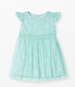 Hanna Andersson Girl's Daisy Soft Tulle Dress In Green -Slightly Imperfect