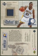 2005-06 Upper Deck Rookie Debut Threads WARM UP #Dt-AR Ron Artest Indiana Pacers