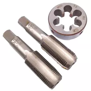 AU Stock HSS M20x1.5 Taper & Plug Tap & M20 x 1.5mm Die Metric Thread Right Hand - Picture 1 of 5