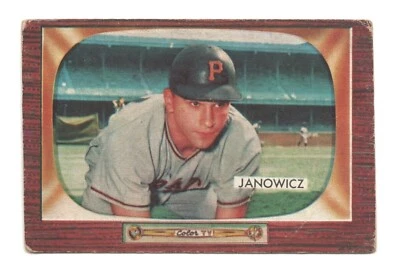 1955 Bowman Baseball Card #114 Vic Janowicz – Pittsburgh Pirates  - Image 1 of 2