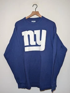 VTG New York Giants Sweater Reebok L Logo Blue - 100% Cotton - Style RN#59421 - Picture 1 of 7