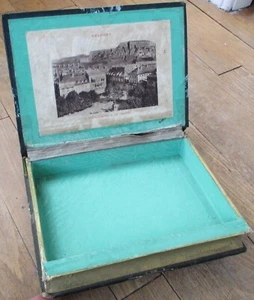 Belfort France Souvenir Book Safe c1910 Hidden Compartment Box Leather Binding - Picture 1 of 5
