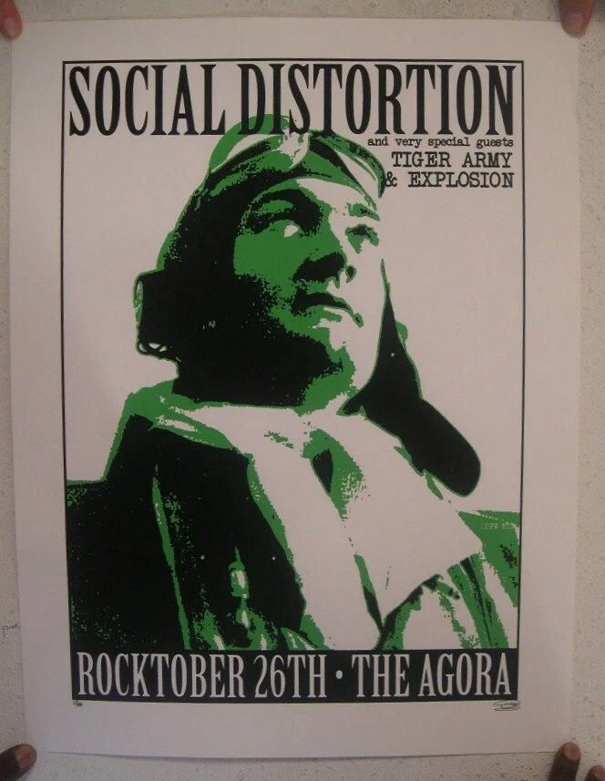 Social Distortion Poster Silkscreen Early Flight Era Pilot Agora Rocktober 26 - Image 1 of 1
