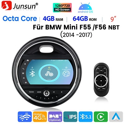 Carplay Für BMW Mini Cooper F55 F56 Android Autoradio GPS Navi 4G BT DAB+ 8-Kern - Bild 1 von 4