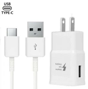 Fast Wall + Charger USB Type C Cable For Samsung Galaxy A01 A21 A51 A71 White - Picture 1 of 4