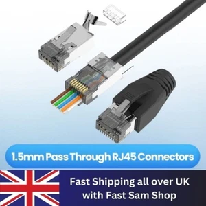 10 Stück Durchgangsstecker RJ45 geschirmt Cat7 Steckverbinder Netzwerk Modular P GR - Bild 1 von 6