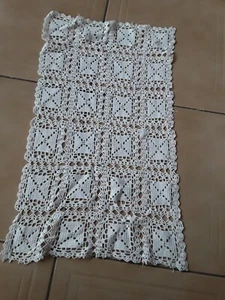   NAPPERON  rideau  protege fauteuil coton blanc au crochet @OLD - Picture 1 of 2