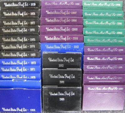 1968 thru 1998 Run of 32 Government Issued Proof Sets with Silver - Image 1 of 2