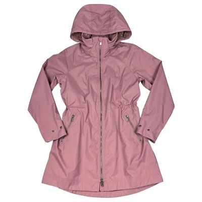 Chaqueta Aritzia Mujer XS Abrigo de Lluvia Con Capucha Anorak Impermeable Larga Gota de Lluvia Rosa Foto 1 de 4
