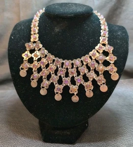 Taxco Sterling 62 Gram Amethyst Necklace Eagle Mark - Picture 1 of 24