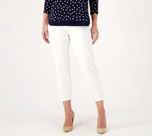 Susan Graver Regular Milano Strick Pull On gerades Bein kurze Hose weiß 5X neu - Bild 1 von 1