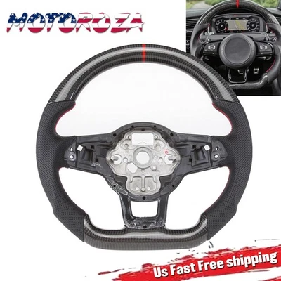 Real Carbon Fiber Steering Wheel For Volkswagen Golf MK7 GTI/R 2015-2020 US - Image 1 of 4