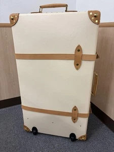 Globe Trotter Safari Extra Deep Suitcase Carry Case Laggage Ivory White Brown - Picture 1 of 20