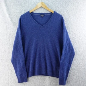 Brooks Brothers Herren XL Kaschmir V-Neck Sweater Pullover Blau Luxus Strick - Bild 1 von 6