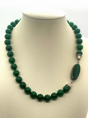 Collana in  Agata Verde e Argento 925 - Immagine 1 di 4