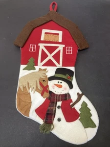 Barn Horse Snowman Christmas Stocking Tractor Supply TSC 18” Video Shopping - Picture 1 of 7