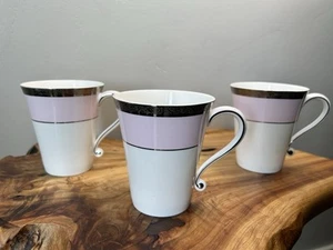 Vtg Mary Kay 40th Anniversary Mugs Pink & Silver Trim Set of 3 Empowering Women - Picture 1 of 15