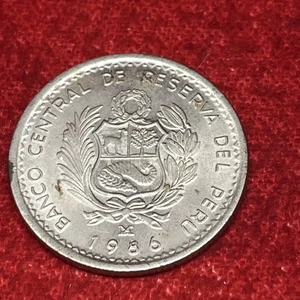 1986 PERU 5 INTIS COIN (1) - Picture 1 of 2