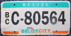 BELIZE CITY, BELIZE Series 2010 Plexiglass License Plate  C-80564 - Photo 1/2