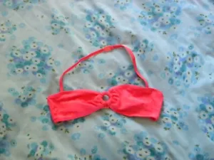 New Look 915 Pinky Coral (Orange-Pink) Bikini Top with ring details 12 - 13  - Picture 1 of 3