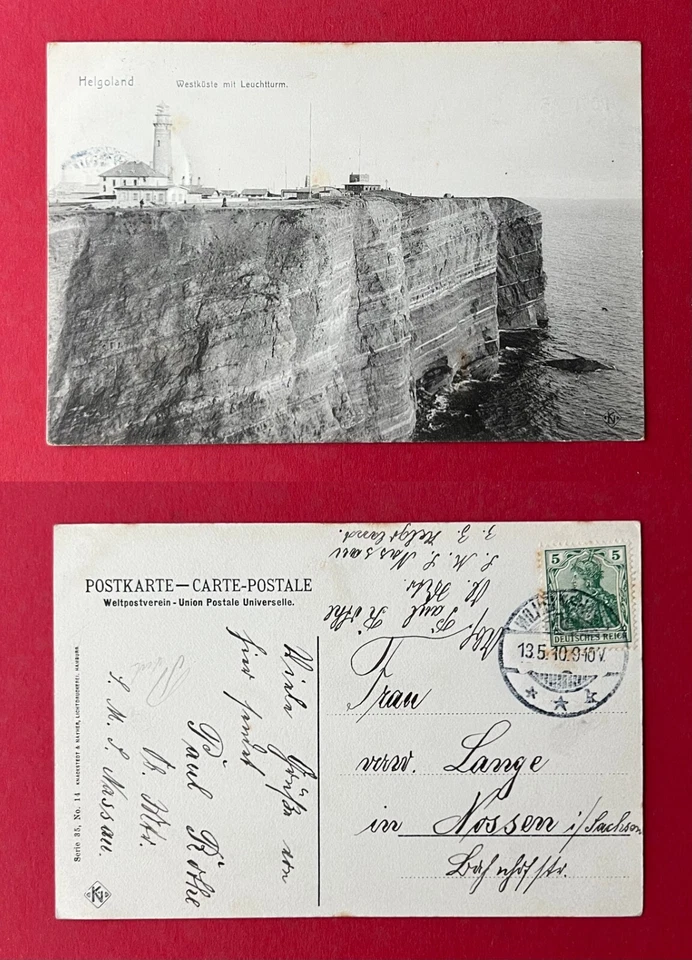 AK HELGOLAND 1910 Westküste mit Leuchtturm   ( 136148 - Bild 1 von 1