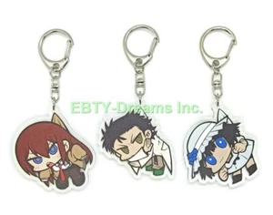 Set of 3 Steins Gate Acrylic Keychain Rintarou Okabe Kurisu Makise Mayuri v2 - Picture 1 of 2