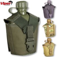 Viper Plastic 1 Litre Water Bottle Canteen With Molle Vest Holder Camping Hiking