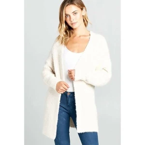 NWT IVORY KNIT MID-LENGTH CARDIGAN SIZE M/L - Picture 1 of 2