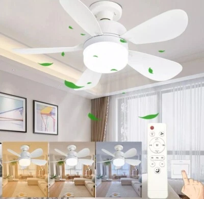 Lampada E27 Ventilatore con Telecomando Luce Dimmerabile 3 Tonalità 5 Pale - Immagine 1 di 3