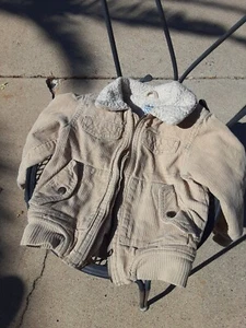 VTG Old Navy Trucker Jacket Youth 2T Brown Corduroy Sherpa Fleece Lined Collar - Picture 1 of 3