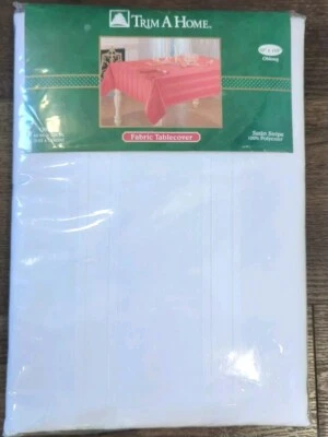 Mantel blanco Trim A Home tela tira satinada oblonga 100 % poliéster 60" x 102" Foto 1 de 3