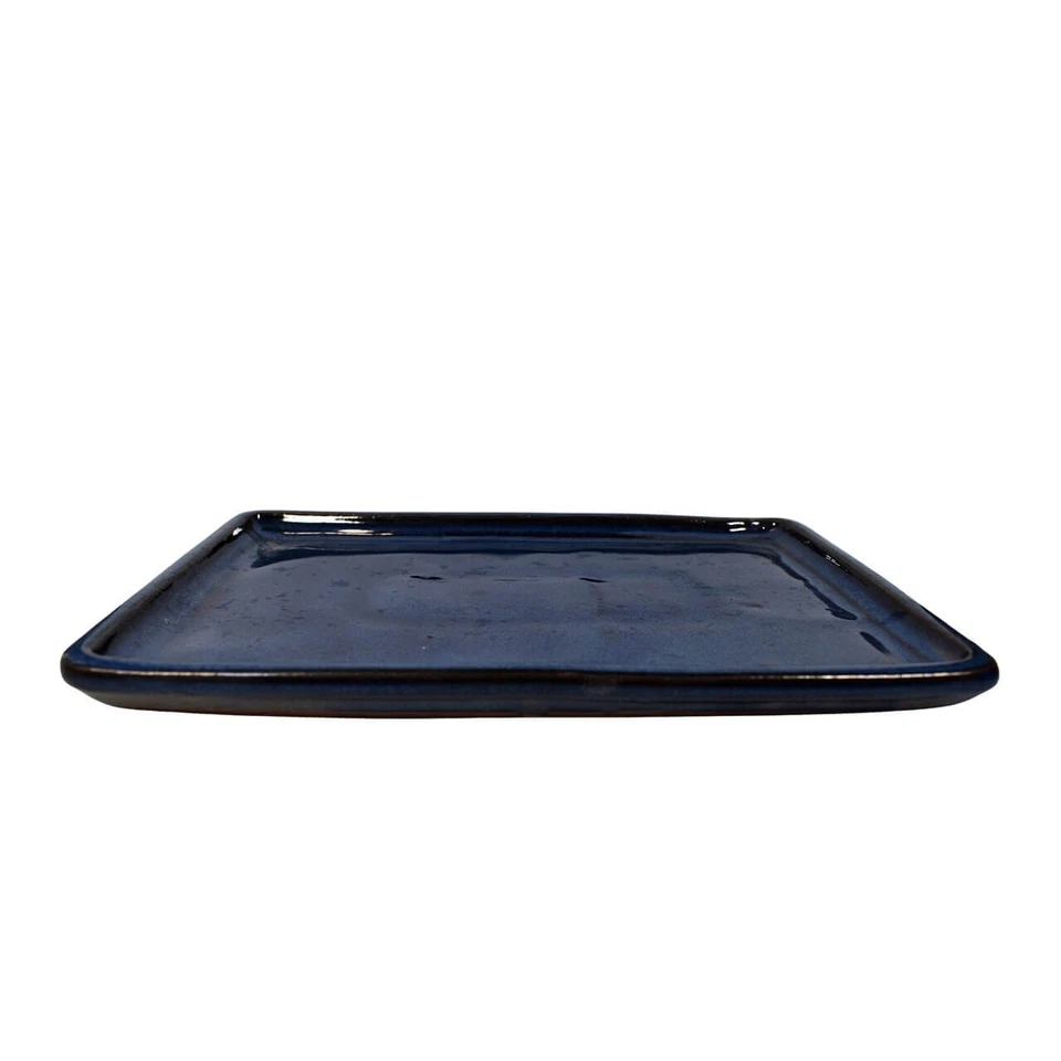 Blue Rectangle Bonsai Drip Tray | 235x175 | Glazed Ceramic Drip Tray - Image 1 of 1