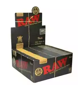 5x Papeles de Liar RAW BLACK CLASSIC KING SIZE Delgados Naturales Sin Refinar Pieles Reino Unido - Imagen 1 de 1