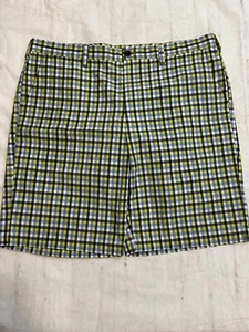 Neu ohne Etikett IZOD Performx Golfshorts Herren Größe 38 kariert weiß & blau 10 Zoll Innennaht - Bild 1 von 3