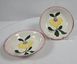 Blue Ridge Southern Potteries ~ Fruit Dessert Sauce Bowl ~Red Yellow Floral (2) - Picture 1 of 7