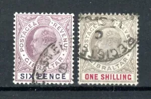 Gibraltar 1903 6d and 1s SG 50-51 FU CDS - Picture 1 of 1