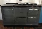 AGA COOKER RECONDITIONED 4 OVEN DELUXE 13 AMP ELECTRIC IN SLATE GREY FREE PLINTH