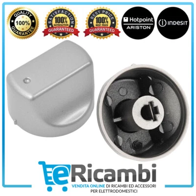Manopola Piano Cottura Ariston Hotpoint Indesit Argento Originale C00276351 - Immagine 1 di 3