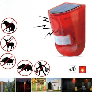 Solar Alarm LED Light Solar Strobe Light Wireless Motion Sensor Detector Outdoor - Picture 1 of 10