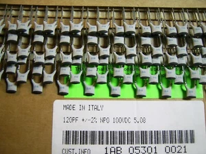 [100pcs] 120pF 100V 2% NP0 THT CERAMIC CAPACITORS PHILIPS - Picture 1 of 2
