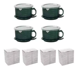 Temp-tations Set of 4 Woodland 25-oz Mug Meals w/ Lid-Its & Gift Box Emerald - Picture 1 of 7