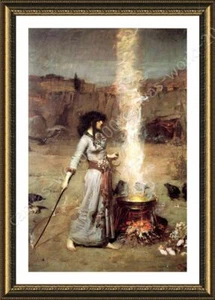 The Magic Circle by Waterhouse | Framed canvas | Wall art giclee oil painting - Picture 1 of 12