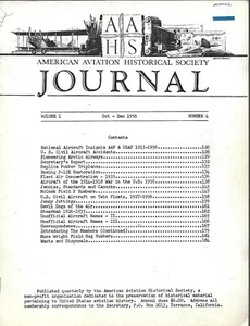 AAHS Vol 1 # 4 (Oct - Dec 1956) American Aviation Historical Society Journal - Imagen 1 de 1