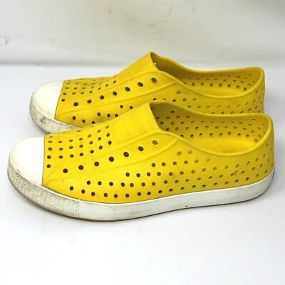 Sapatos de borracha amarelo nativo crianças grandes tamanho 6 impermeáveis unissex - Imagem 1 de 4