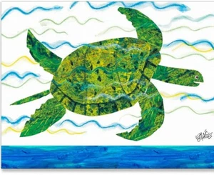 Arte de pared en lienzo Oopsy Daisy Eric Carle's Sea Turtle 18x14 azul 424 - Imagen 1 de 1