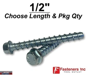 1/2" TapKing HD Heavy Duty Concrete Screw Anchor (CHOOSE SIZE) - Picture 1 of 5