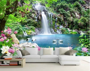 3D Jungle Waterfall 78 Wall Paper Murals Wall Print Wall Wallpaper Mural AU Kyra - Picture 1 of 6
