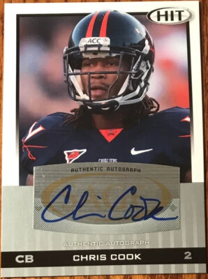 2010 SAGE HIT Autographs Silver Chris Cook #A41 Virginia Cavaliers - Image 1 of 2