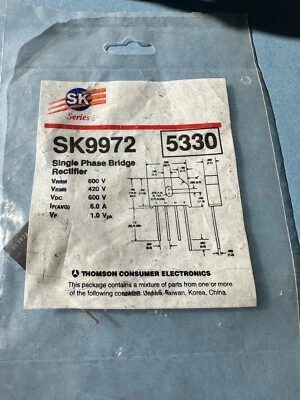 Rectificador de puente SK9972 - Nuevo stock antiguo Foto 1 de 2