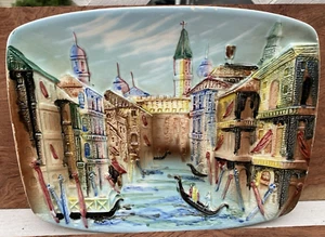 De colección Placas de pared de cerámica pintadas a mano, placa en relieve de Japón, canal de Venecia 3D #M - Imagen 1 de 11